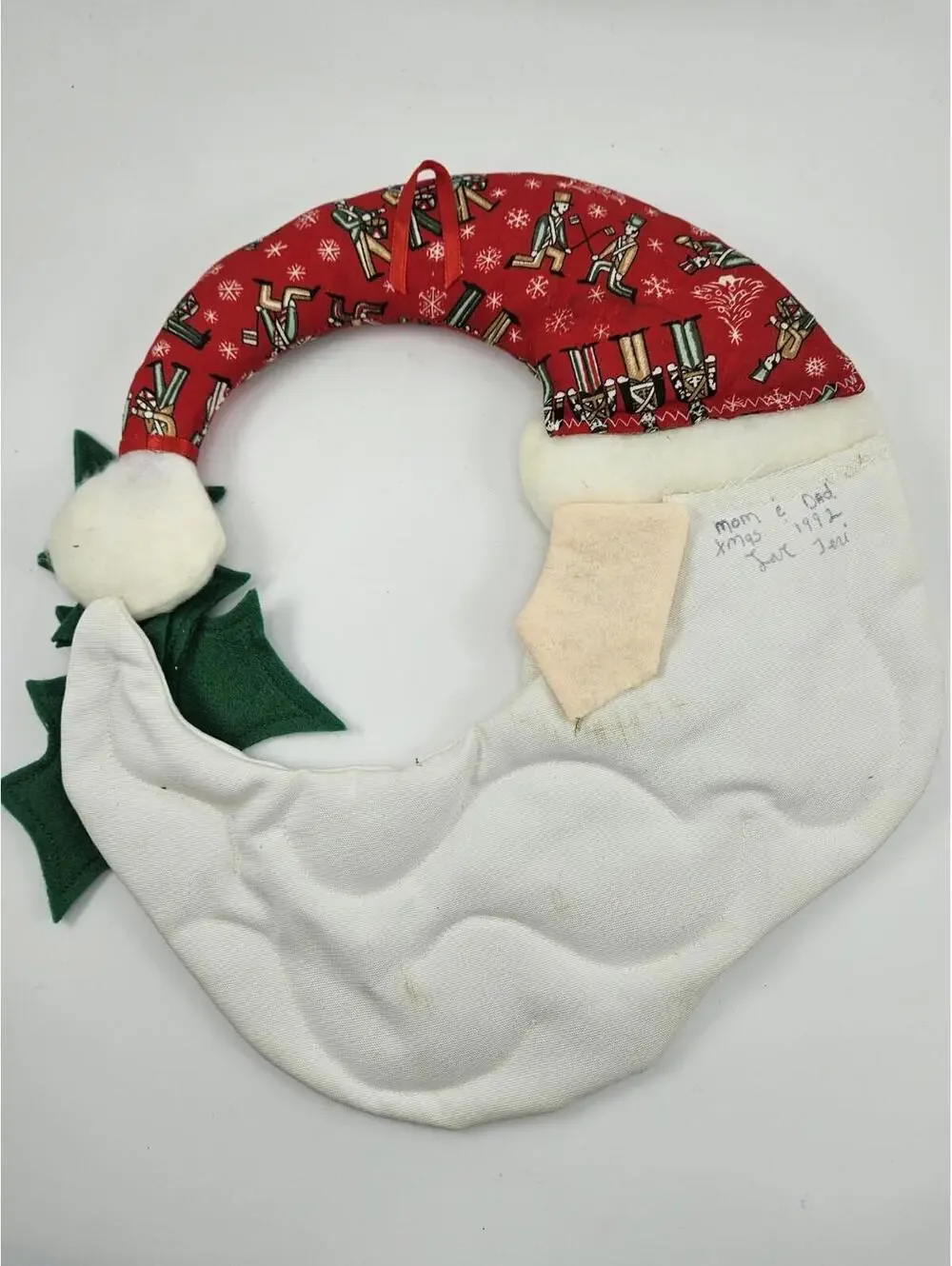 Vintage Handmade Santa Moon Christmas Door Wall Hanging Holiday Decor